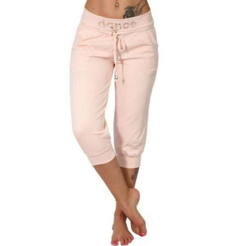Elastic Waist 3/4 Jogging Capri Hose Strass Dance Paisley Drawstring Summer Women Fashion Casual Sport Fitness Pants
Elastic Waist 3/4 Jogging Capri Hose Strass Dance Paisley Drawstring Summer Women Fashion Casual Sport Fitness Pants