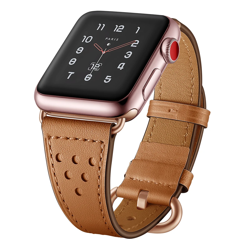 Кожаный ремешок для apple watch 45 мм/41 мм 44 мм/40 42 38 из воловьей кожи часов iwatch series 4 3 5 se 6
