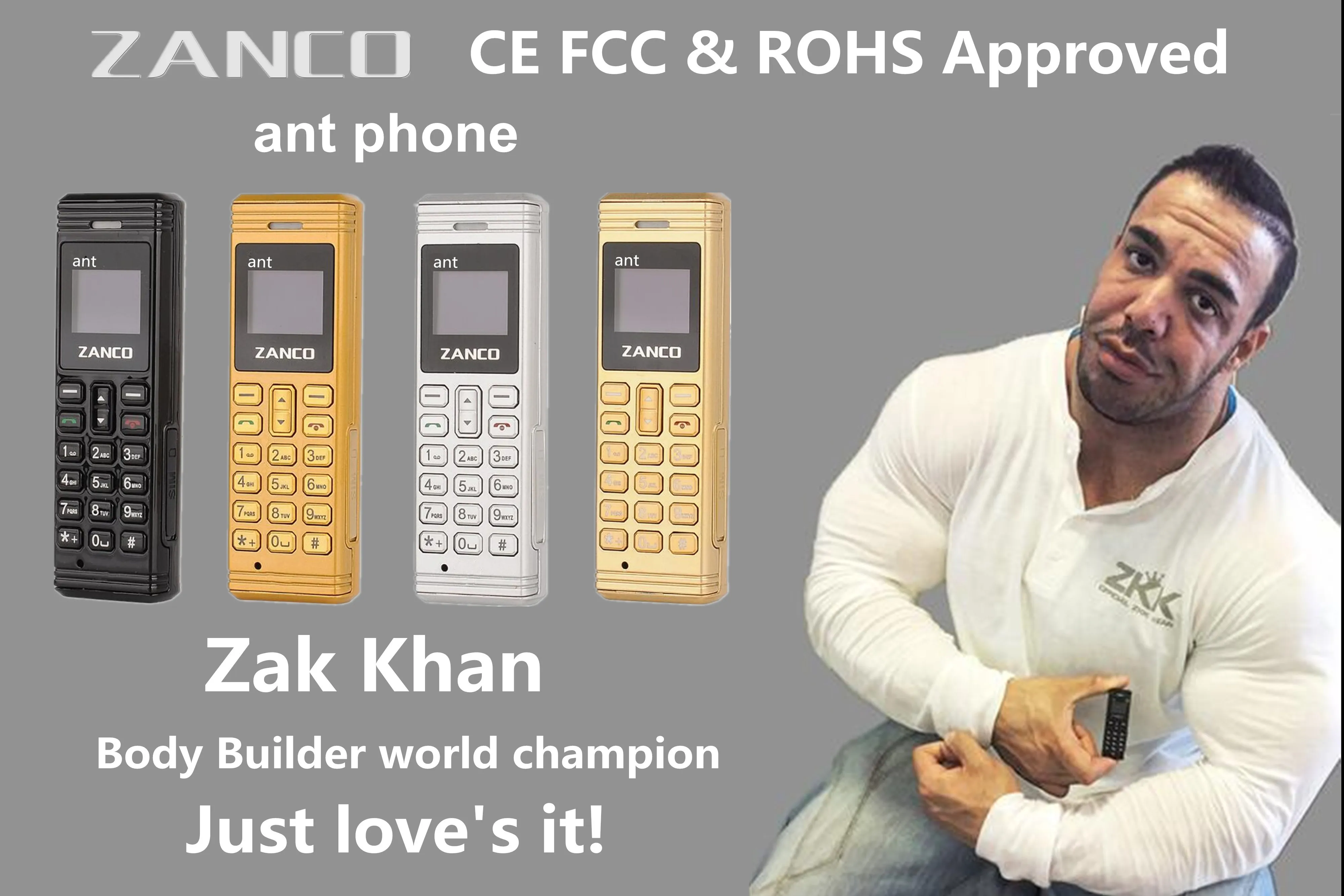 Самый маленький в мире сотовый телефон ZANCO Ant Fone с голосовым преобразователем