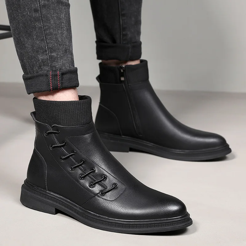 British style men fashion party nightclub wear chelsea boots black genuine leather shoes cowboy autumn winter boot ankle botas
British style men fashion party nightclub wear chelsea boots black genuine leather shoes cowboy autumn winter boot ankle botas
