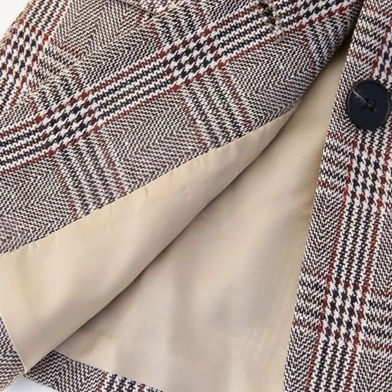 Vintage Loose Women Plaid Blazer 2021 Spring Autumn Chic Single Breasted Female Long Sleeve Suit Jackets Ladies Blazer
Vintage Loose Women Plaid Blazer 2021 Spring Autumn Chic Single Breasted Female Long Sleeve Suit Jackets Ladies Blazer