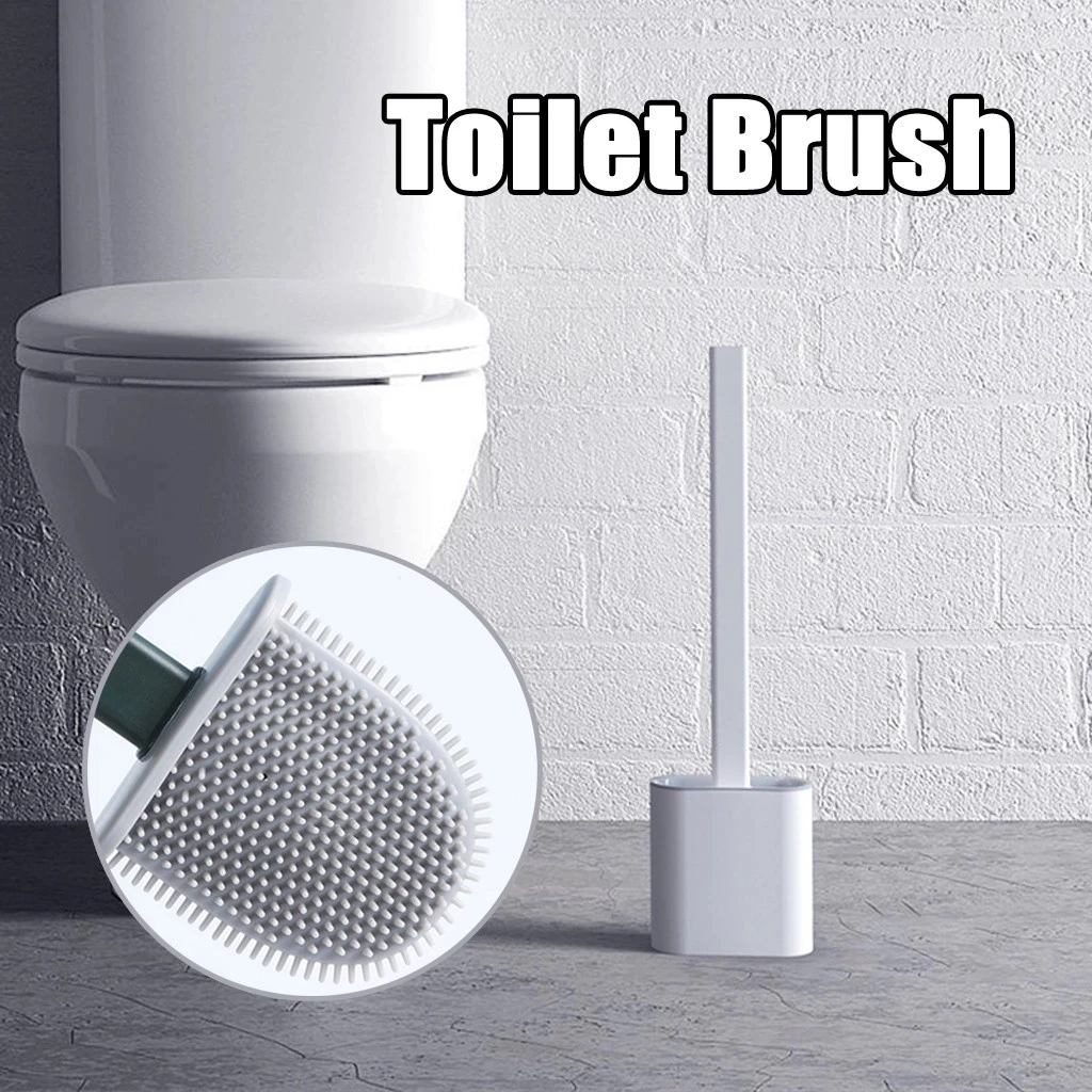 WC Toilet Brush Silicone Wall Mounted Flat Head Flexible Soft Bristles Brush With Quick Drying Holder set for WC Accessories
WC Toilet Brush Silicone Wall Mounted Flat Head Flexible Soft Bristles Brush With Quick Drying Holder set for WC Accessories