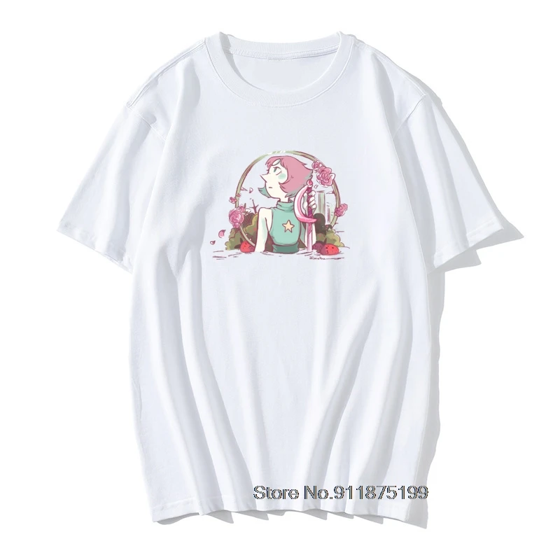 

Men Cool Tee Shirt Strawberry Field Steven Universe Tshirts Gems Crystal Su Emmy Rebeca Pearl Christmas Tees Graphic T-Shirts
