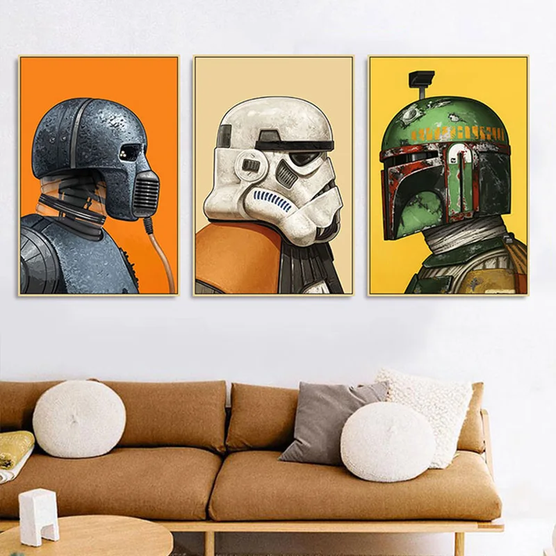 

Star Wars Movie Canvas Art Paintings Poster and Print Black Warrior White Soldier Wall Art Picture Living Room Home Decoration