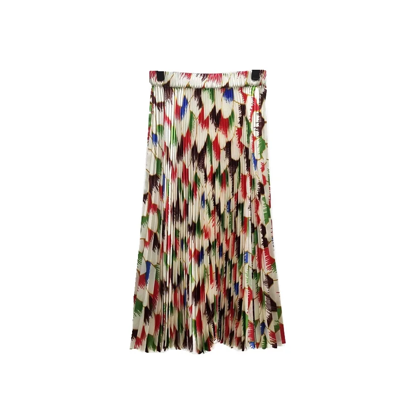 Women's New Pleated Skirt Women's Long High Waist Fashion Printed Elastic Waist Pleated Skirt
Women's New Pleated Skirt Women's Long High Waist Fashion Printed Elastic Waist Pleated Skirt