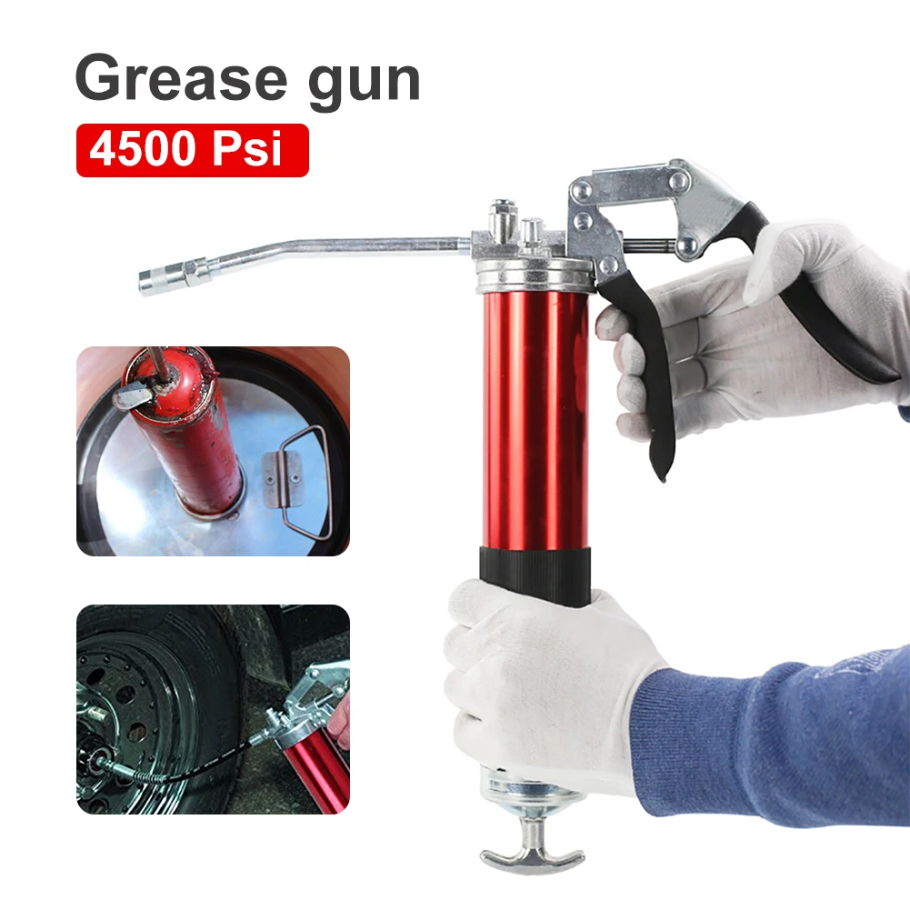 4500 PSI Heavy Duty Pistol Grip 600CC Grease Gun with Whip Hose and Rigid Pipe Grease Gun for SUV Truck Excavator General
4500 PSI Heavy Duty Pistol Grip 600CC Grease Gun with Whip Hose and Rigid Pipe Grease Gun for SUV Truck Excavator General