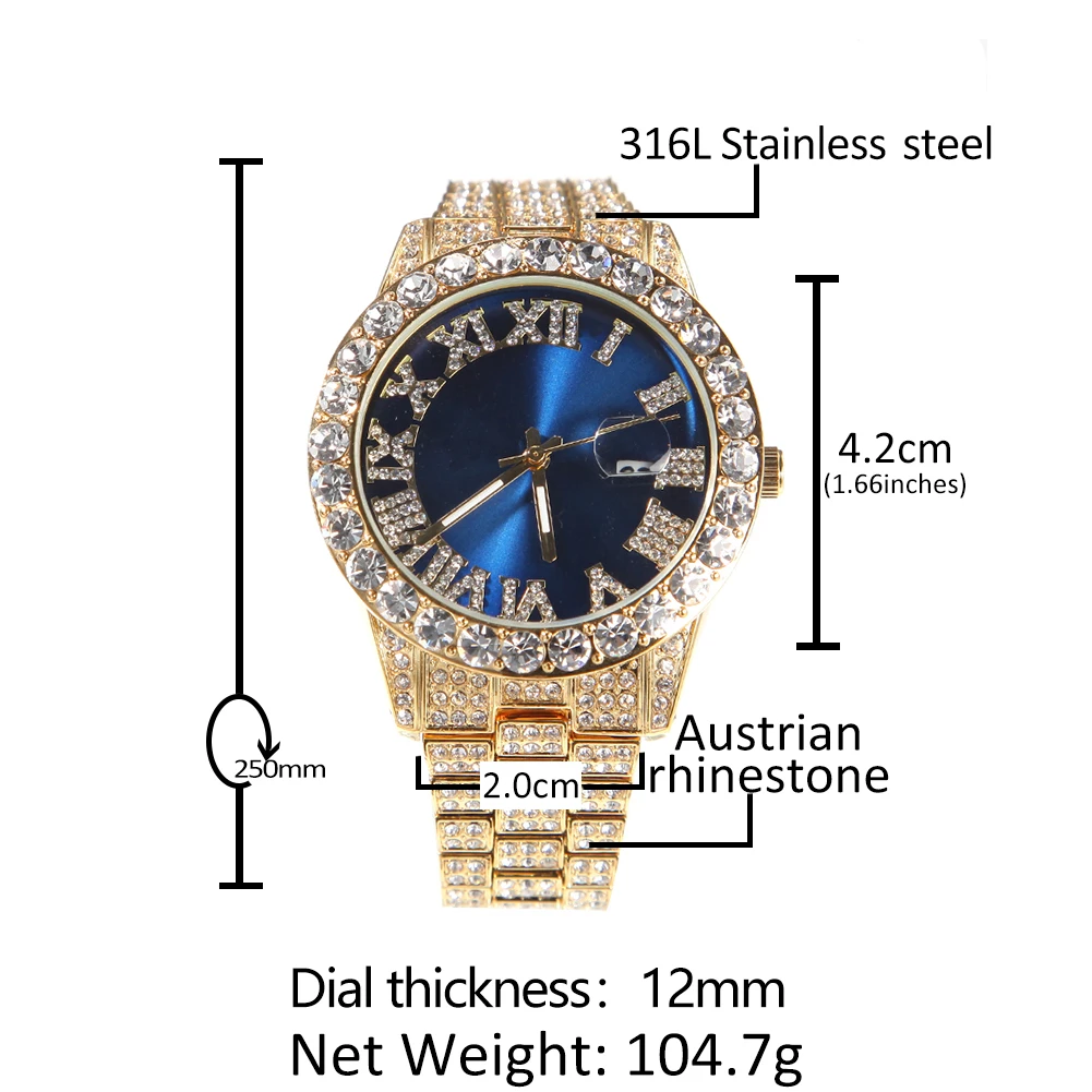 Мужские кварцевые часы с большим циферблатом из нержавеющей стали | Наручные