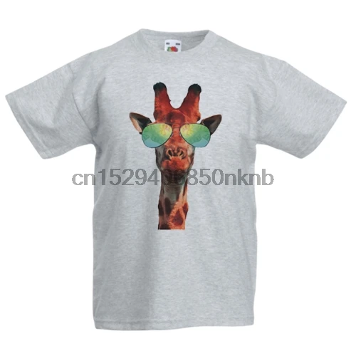 Фото Солнцезащитные очки с жирафом хипстерская детская футболка Топ - купить
