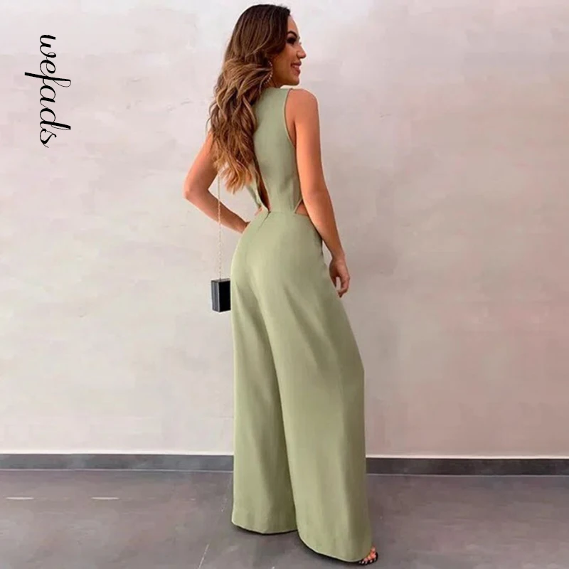 Wefads Woman Jumpsuit V-neck Sleeveless Soild Color Sexy Party Street Fashion Suit 2021 New Summer
Wefads Woman Jumpsuit V-neck Sleeveless Soild Color Sexy Party Street Fashion Suit 2021 New Summer