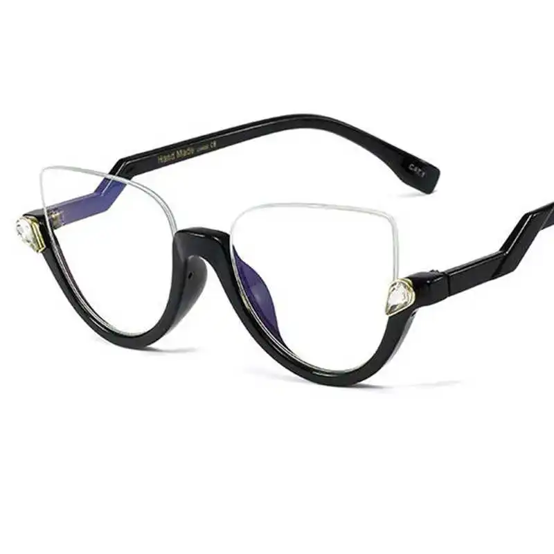 Vintage Half Frame Cat Eye Sunglasses Clear Lens Rhinestone Decoration Classic Sun Glasses Luxury Brand Designer Sexy Shades
Vintage Half Frame Cat Eye Sunglasses Clear Lens Rhinestone Decoration Classic Sun Glasses Luxury Brand Designer Sexy Shades