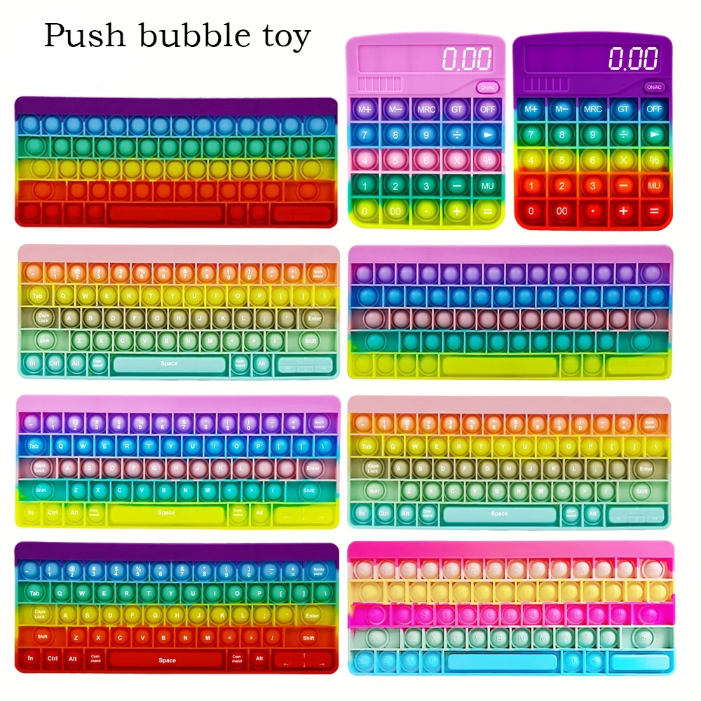 Rainbow Keyboard Pop Push Bubble Fingertip Toys Multicolor Keyboard Calculator with Word Toys Children's Desktop Sensory Toys
Rainbow Keyboard Pop Push Bubble Fingertip Toys Multicolor Keyboard Calculator with Word Toys Children's Desktop Sensory Toys