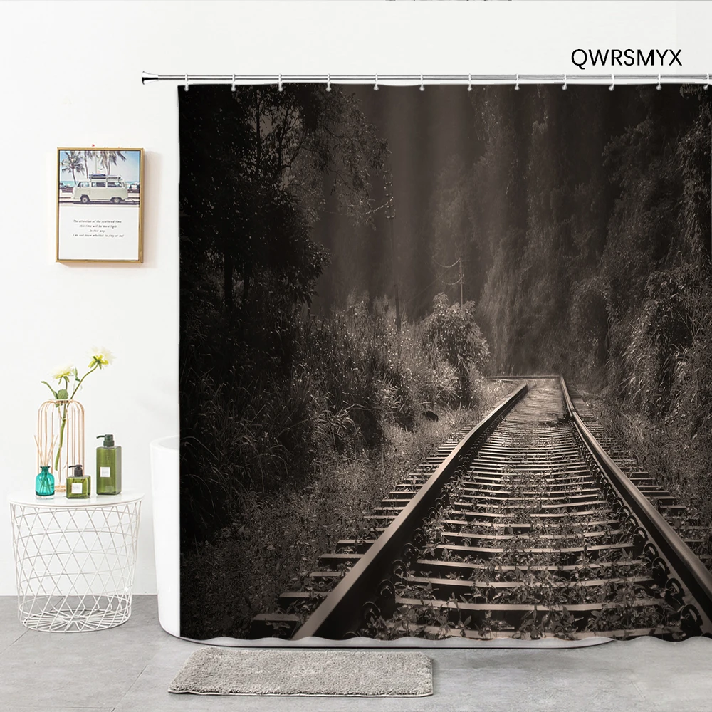 Outskirts Forest Railway Shower Curtain Hook Landscape Bath Curtain Home Background Cloth Wall Covering Decor Bathroom Products
Outskirts Forest Railway Shower Curtain Hook Landscape Bath Curtain Home Background Cloth Wall Covering Decor Bathroom Products