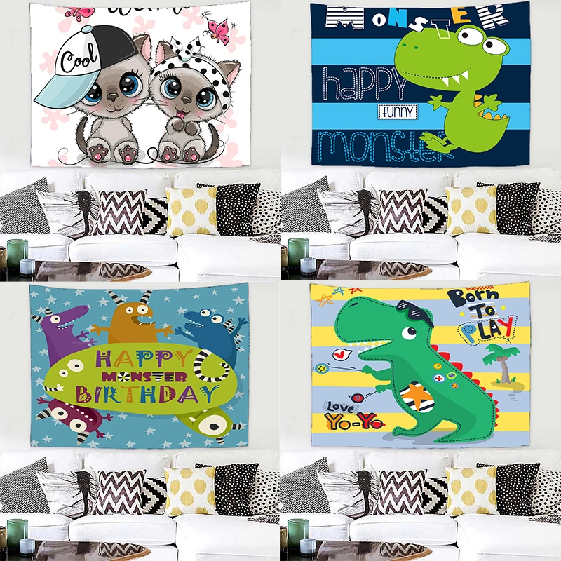 Cartoon Dinosaur Tapestry Hippie Wall Carpets Wall Hanging Cloth Cute Cat Art Room Home Decor
Cartoon Dinosaur Tapestry Hippie Wall Carpets Wall Hanging Cloth Cute Cat Art Room Home Decor