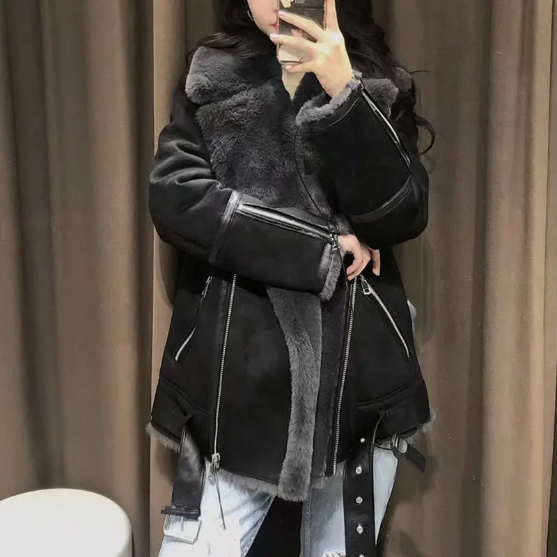 Nlzgmsj Za Jacket Women Winter Streetwear Fur Faux Leather Jacket Women Thick Warm Coat Female Zipper Up Sashes Jackets Coats
Nlzgmsj Za Jacket Women Winter Streetwear Fur Faux Leather Jacket Women Thick Warm Coat Female Zipper Up Sashes Jackets Coats