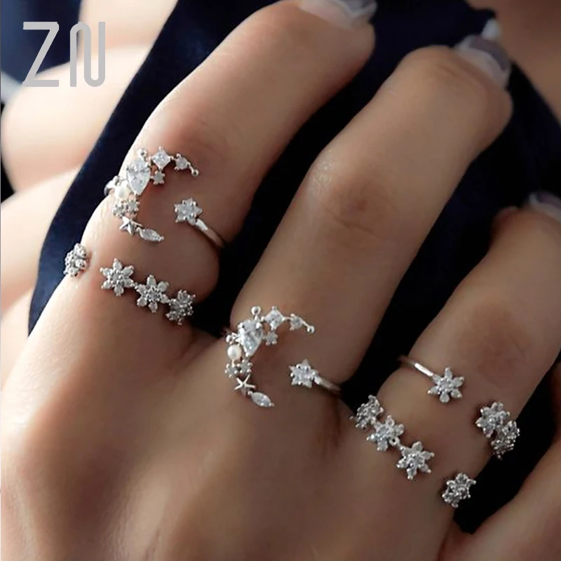 ZN New Knuckle Crystal Rings For Women Trendy Finger Bohemian Ins Star Moon Rings Set Wedding Engagement Jewelry
ZN New Knuckle Crystal Rings For Women Trendy Finger Bohemian Ins Star Moon Rings Set Wedding Engagement Jewelry