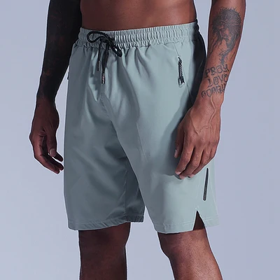 Men Running Shorts with zipper pocket Summer Quick Dry Fitness Bodybuilding Sweatpants Gym Sport Training Short Pants | Спорт и