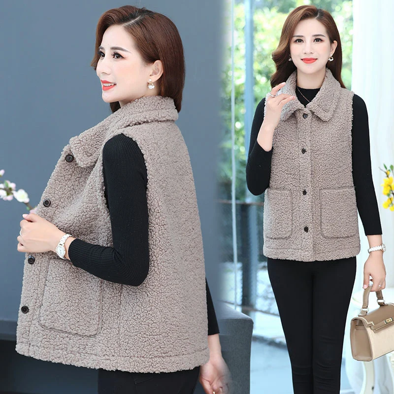 Middle-aged Women's Vest Spring Autumn New Grain Velvet Vest Plus size Women's Vests Jacket Short Lamb Velvet Vests 4XL
Middle-aged Women's Vest Spring Autumn New Grain Velvet Vest Plus size Women's Vests Jacket Short Lamb Velvet Vests 4XL