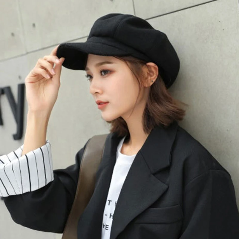 Wool Women Beret Autumn Winter Octagonal Cap Hats Stylish Artist Painter Newsboy Caps Black Grey Beret Hats
Wool Women Beret Autumn Winter Octagonal Cap Hats Stylish Artist Painter Newsboy Caps Black Grey Beret Hats
