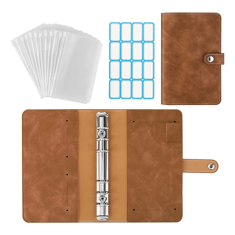 6-Ring Budget Binder,PU Leather Loose Leaf Notebook with Binder Envelopes Zipper Pouches,Budget Envelope System
6-Ring Budget Binder,PU Leather Loose Leaf Notebook with Binder Envelopes Zipper Pouches,Budget Envelope System