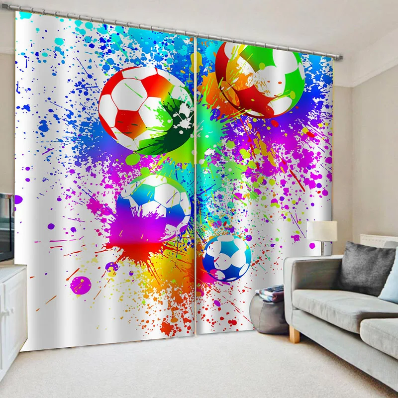 European Style Colorful Football Paint Soccer Print Window Curtains for Living Room Drapes Cortinas for Kids Boy Girl Bedroom
European Style Colorful Football Paint Soccer Print Window Curtains for Living Room Drapes Cortinas for Kids Boy Girl Bedroom
