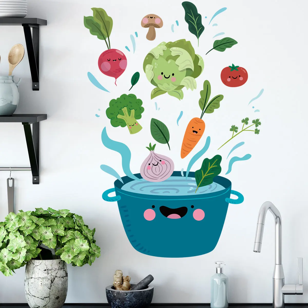 Cartoon Multicolored Vegetables Wallpaper PVC Self-adhesive Removable Decorative Wall Stickers For Kitchen Decoration Door Stick
Cartoon Multicolored Vegetables Wallpaper PVC Self-adhesive Removable Decorative Wall Stickers For Kitchen Decoration Door Stick