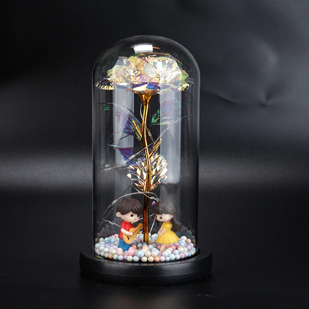 Artificial Eternal Colorful Gold Foil Rose Glass Cover Dome Night Light LED Fairy String for Wedding Valentine Day Anniversary
Artificial Eternal Colorful Gold Foil Rose Glass Cover Dome Night Light LED Fairy String for Wedding Valentine Day Anniversary