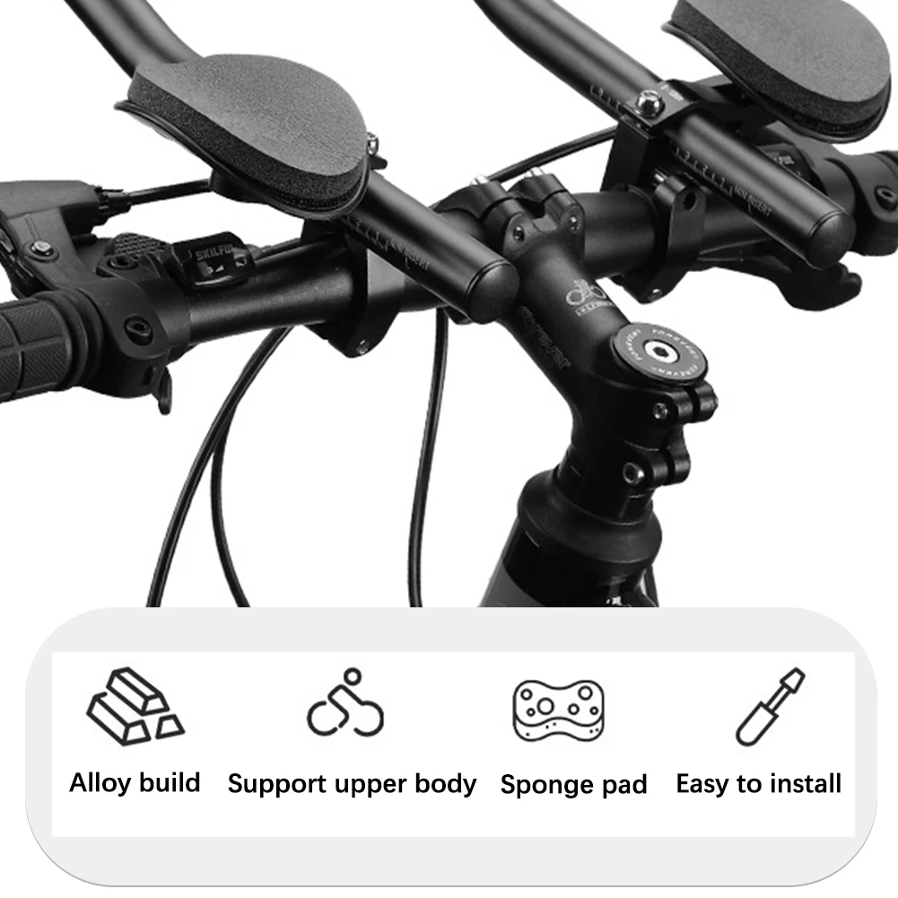 Bicycle Arm Rest Handlebar Aero Bars Frosted Aluminium Alloy MTB Road Bike Cycling Relaxlation Handlebars 
Bicycle Arm Rest Handlebar Aero Bars Frosted Aluminium Alloy MTB Road Bike Cycling Relaxlation Handlebars