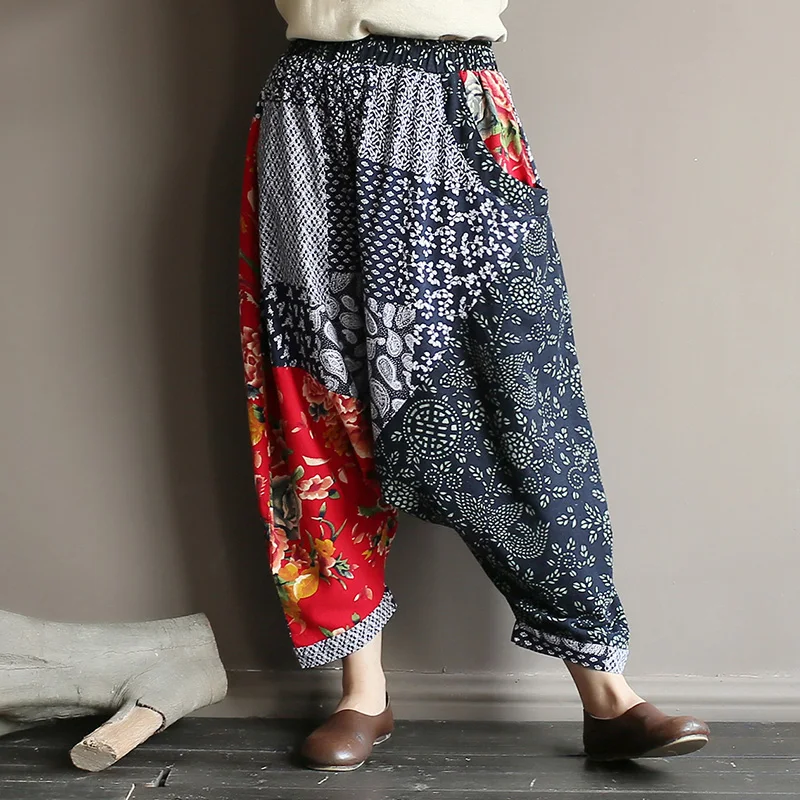 Original folk style women's retro stitching old cotton and linen material shift pants women loose large size baggy pants
Original folk style women's retro stitching old cotton and linen material shift pants women loose large size baggy pants
