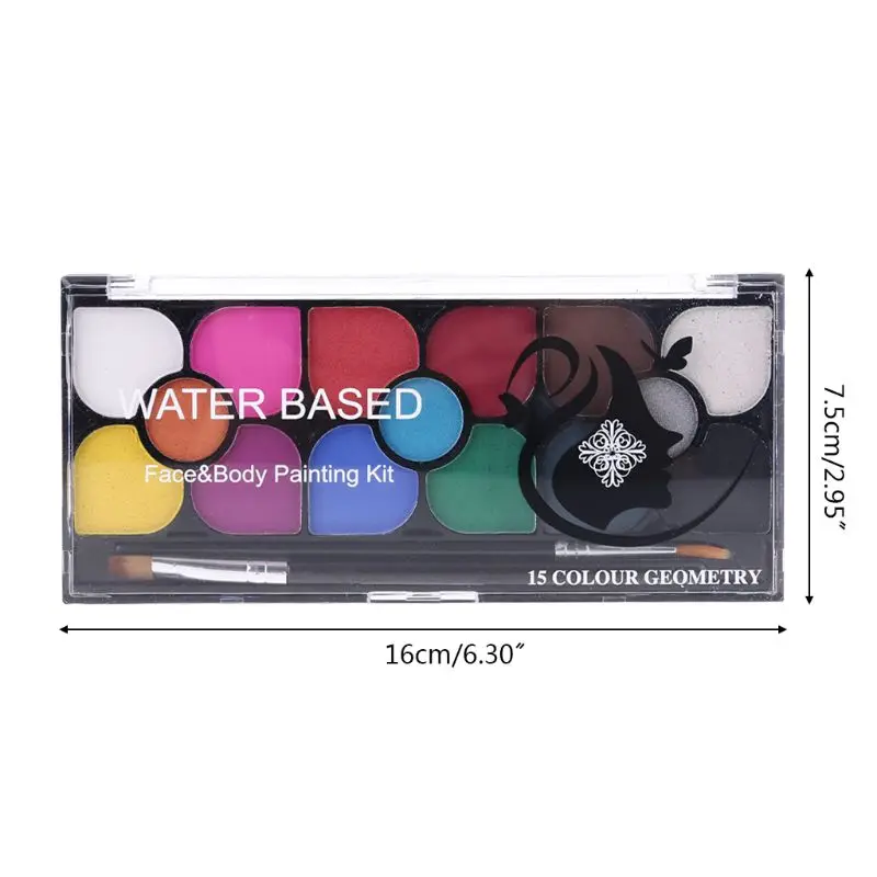 12 Colors Face Painting Body Makeup Non Toxic Safe Water Soluble Paint with Brush Christmas Halloween Party Tools
12 Colors Face Painting Body Makeup Non Toxic Safe Water Soluble Paint with Brush Christmas Halloween Party Tools
