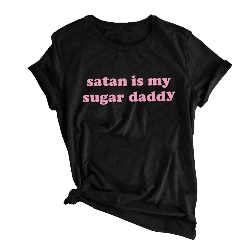 Satan Is My Sugar Daddy Printing Christmas T-Shirts Women Summer Cotton Fashion Loose O Neck Short Sleeve Harajuku Tops For Tees
Satan Is My Sugar Daddy Printing Christmas T-Shirts Women Summer Cotton Fashion Loose O Neck Short Sleeve Harajuku Tops For Tees