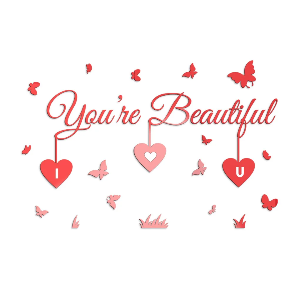 You Are Beautiful Butterfly Love Three-dimensional Self Adhesive Acrylic Mirror Wall Sticker Wall Decor
You Are Beautiful Butterfly Love Three-dimensional Self Adhesive Acrylic Mirror Wall Sticker Wall Decor