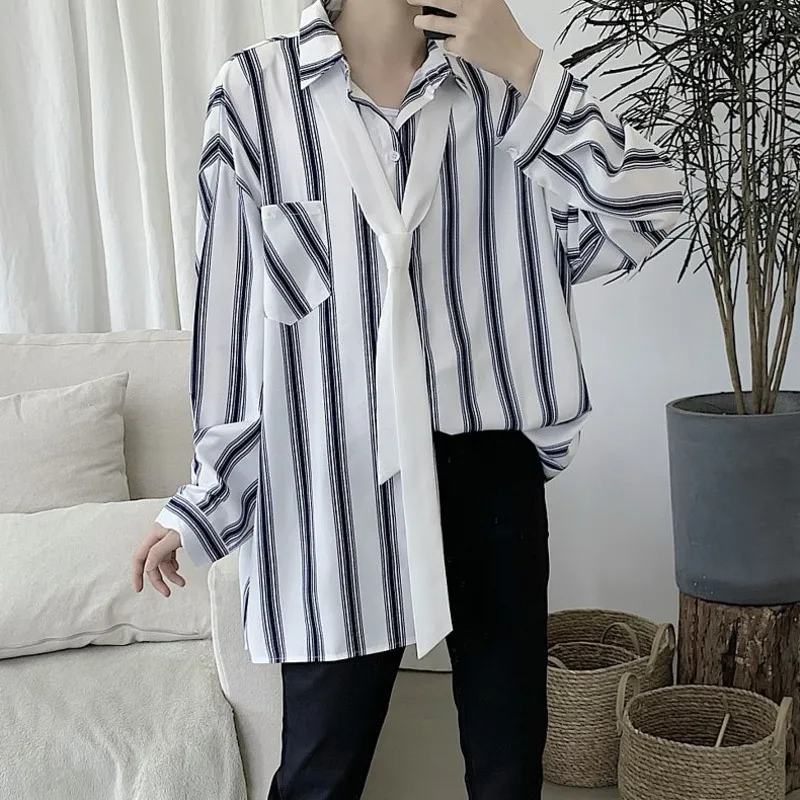 Autumn Tie Dress Shirt Men's Fashion Business Casual Shirt Men Streetwear Striped Shirt Wild Loose Long Sleeve Shirts Mens S-5XL
Autumn Tie Dress Shirt Men's Fashion Business Casual Shirt Men Streetwear Striped Shirt Wild Loose Long Sleeve Shirts Mens S-5XL