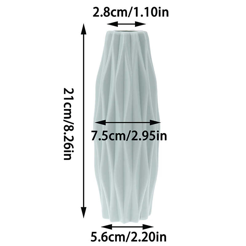 Flower Vase White Imitation Ceramic Flower Pot Decoration Home Plastic Vase
