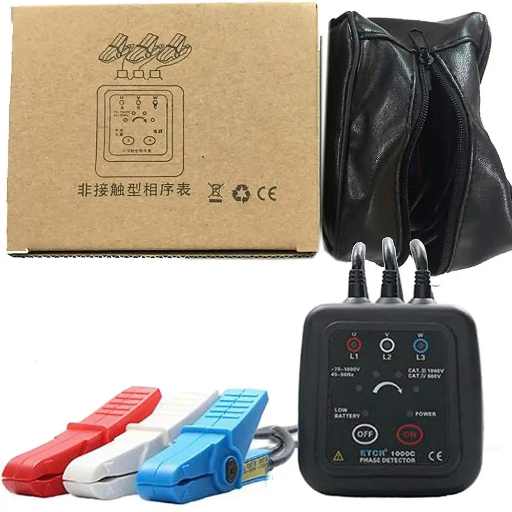 Digital Phase Detector AC70-1000V Phase Sequence Detector Non Contact Phase Rotation Monitor With Max Measured Voltage AC600V
Digital Phase Detector AC70-1000V Phase Sequence Detector Non Contact Phase Rotation Monitor With Max Measured Voltage AC600V