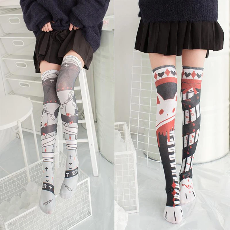 New Women Sexy Thin Stockings Japanese Quadratic Element Cosplay Girl Cartoon Over Knee Stockings Cute Cat High Long Silk Socks
New Women Sexy Thin Stockings Japanese Quadratic Element Cosplay Girl Cartoon Over Knee Stockings Cute Cat High Long Silk Socks