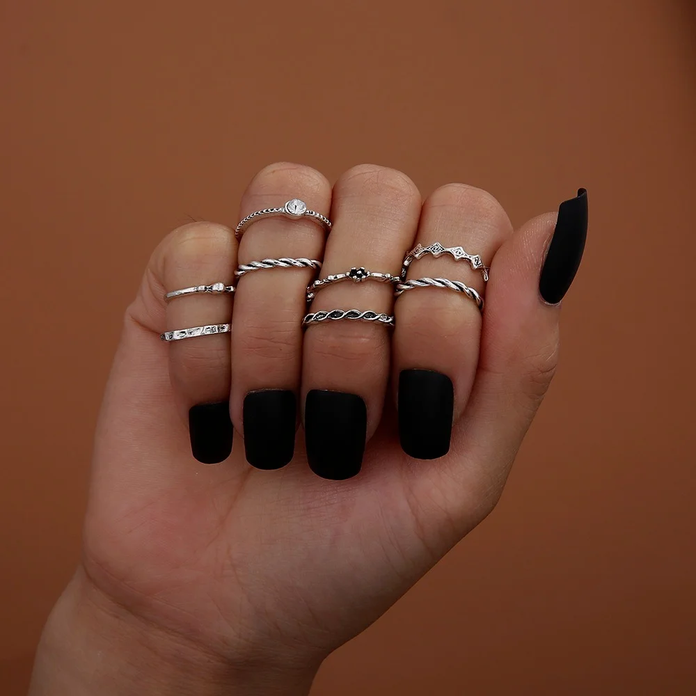 8 Pcs/set New Rings Trendy 2021 Vintage Irregular Geometric Patterns Boho Rings Set For Women Silver Grunge Jewelry Wholesale
8 Pcs/set New Rings Trendy 2021 Vintage Irregular Geometric Patterns Boho Rings Set For Women Silver Grunge Jewelry Wholesale