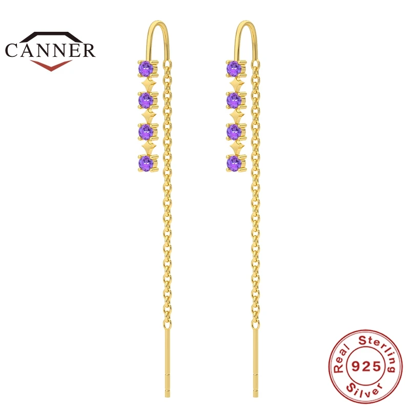 CANNER Colorful Zircon Tassel 925 Sterling Silver Chain Earrings for Women Piercing Ear Stud Earring Jewelry Pendientes Gift
CANNER Colorful Zircon Tassel 925 Sterling Silver Chain Earrings for Women Piercing Ear Stud Earring Jewelry Pendientes Gift