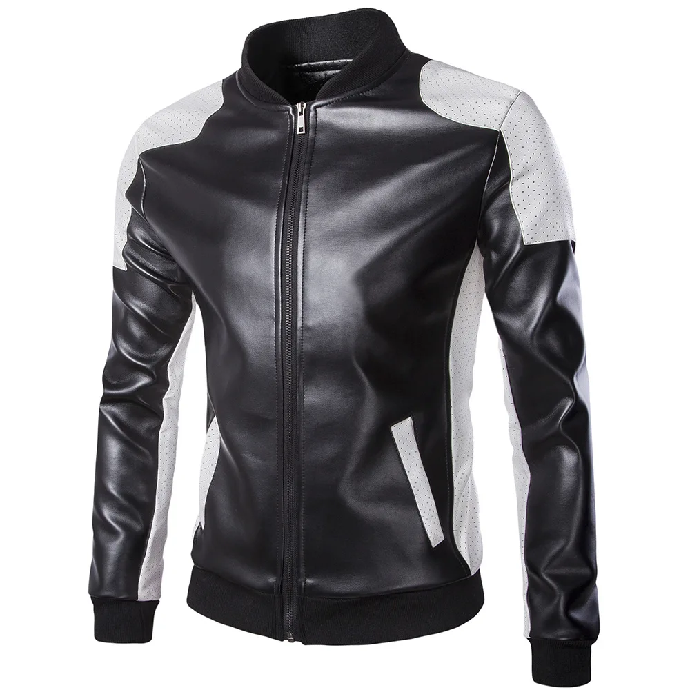 top quality fashion men white leather jackets and coats pu match color overcoat M-5XL
top quality fashion men white leather jackets and coats pu match color overcoat M-5XL