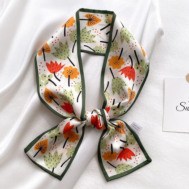 2021 New Floral Printed Hair Head Twill Satin Scarf Women Luxury Long Skinny Handle Bag Scarfs Foulard Neck Warp Ribbon Tied
2021 New Floral Printed Hair Head Twill Satin Scarf Women Luxury Long Skinny Handle Bag Scarfs Foulard Neck Warp Ribbon Tied