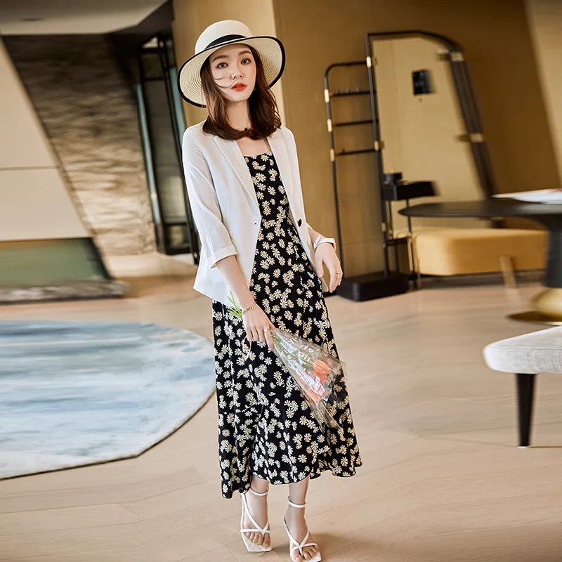 Women Blazer Half Sleeve Single Pieces Office Ladies Jacket Outer Wear Summer