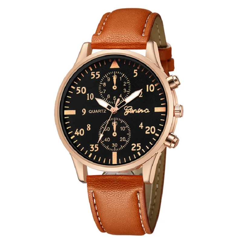 GENEVA Watch Men Luxury Leather Black Bracelet Waterproof Quartz Wrist watch Men Fashion Chronograph Military Watch reloj hombre
GENEVA Watch Men Luxury Leather Black Bracelet Waterproof Quartz Wrist watch Men Fashion Chronograph Military Watch reloj hombre