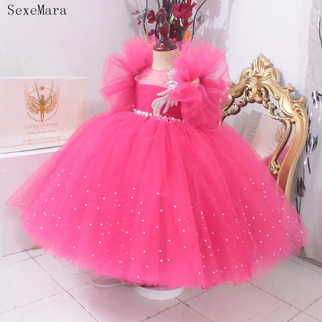 Kids Flower Girl Dresses Sheer Neck Girl Dresses Fluffy Tulle Kids Formal For Wedding Party Holy Communion Dresses
Kids Flower Girl Dresses Sheer Neck Girl Dresses Fluffy Tulle Kids Formal For Wedding Party Holy Communion Dresses