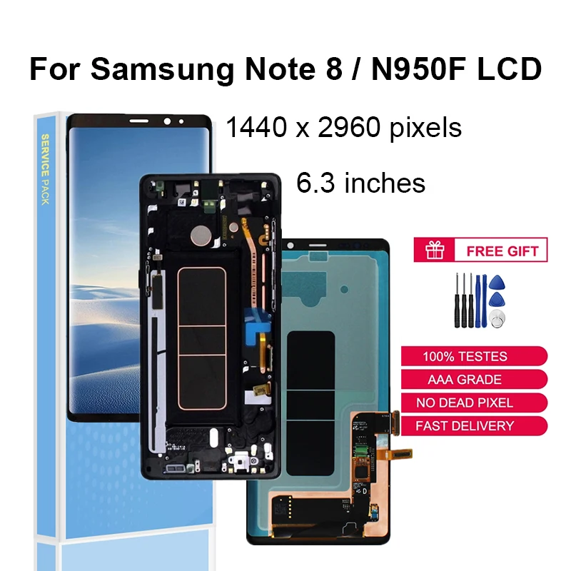 Original Super AMOLED For SAMSUNG Galaxy NOTE8 NOTE 8 N950 N950F N9500 N900D N900DS LCD Display Touch Screen Replacement Parts
Original Super AMOLED For SAMSUNG Galaxy NOTE8 NOTE 8 N950 N950F N9500 N900D N900DS LCD Display Touch Screen Replacement Parts