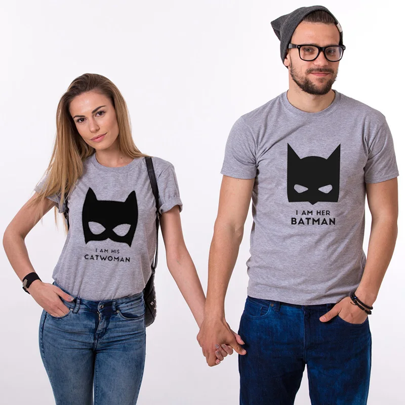 Футболка унисекс Забавный костюм для пар футболка и кошка женщин идеи подарка