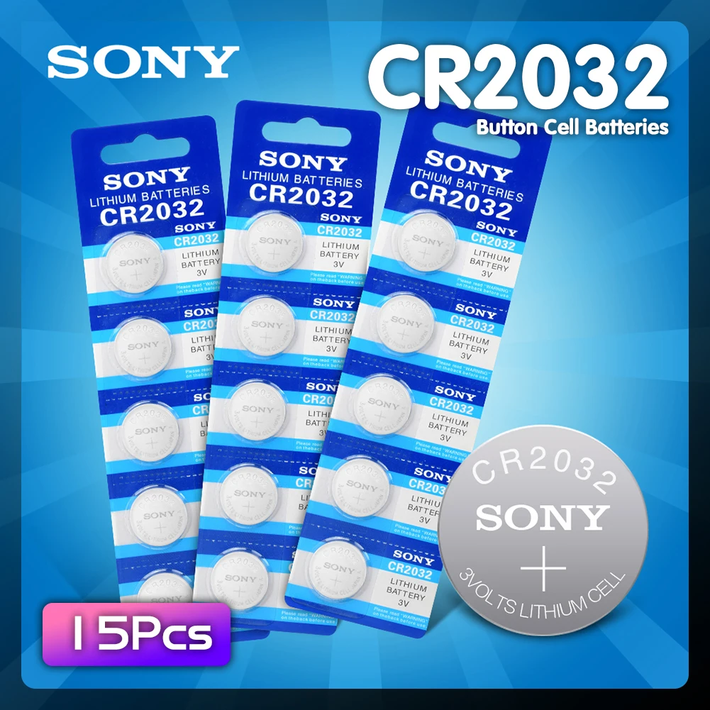 15pcs sony CR2032 3V 100% Lithium Battery For Watch Remote Control Calculator 2032 button cell coin batteries | Электроника