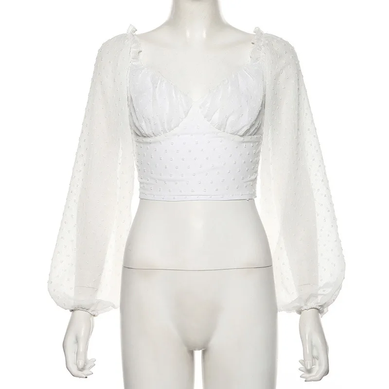 JESSIC Autumn French Romance Deep V-neck Ruffle Crop Top Women Shirt 2021 Elegant Office Lady White Loose Slim Lace Shirt Muje
JESSIC Autumn French Romance Deep V-neck Ruffle Crop Top Women Shirt 2021 Elegant Office Lady White Loose Slim Lace Shirt Muje