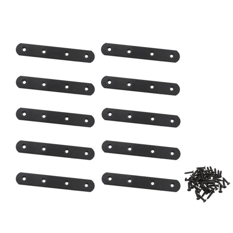 10Pack Flat Mending Plate for Wood,Black Iron Flat Straight Brace Bracket Metal Repair Fixing Wood Brace Joining Plates 130x20mm
10Pack Flat Mending Plate for Wood,Black Iron Flat Straight Brace Bracket Metal Repair Fixing Wood Brace Joining Plates 130x20mm