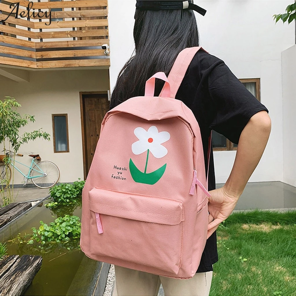 Фото Aelicy модная женская хлопковая Льняная сумка на плечо милый рюкзак Большая