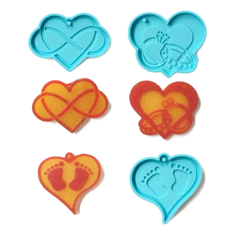 3 Pcs Love Heart Keychains Epoxy Resin Mold Necklace Pendant Silicone Mould DIY Crafts Jewelry Hanging Decortaions Casting Tools
3 Pcs Love Heart Keychains Epoxy Resin Mold Necklace Pendant Silicone Mould DIY Crafts Jewelry Hanging Decortaions Casting Tools
