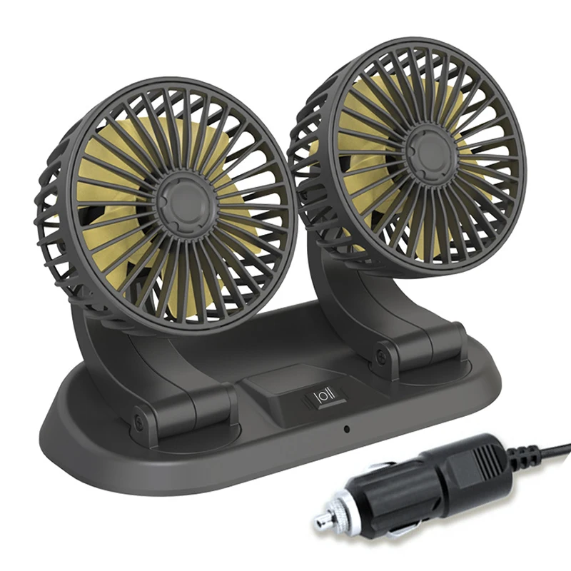 

USB-вентилятор для автомобиля, мощный 3-скоростной воздушный вентилятор с двойной головкой для приборной панели, с высоким потоком воздуха, л...
